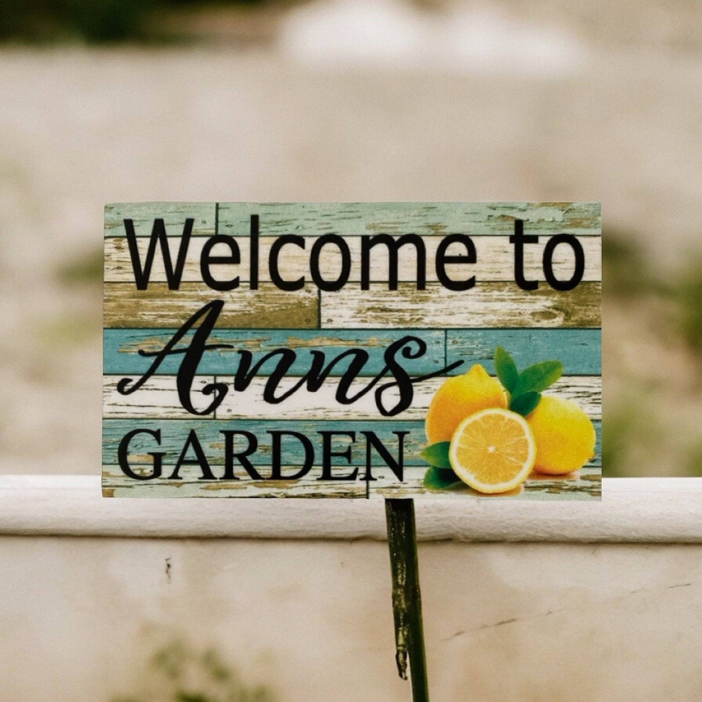 Welcome Garden Custom Personalised Sign Lemon - The Renmy Store Homewares & Gifts 