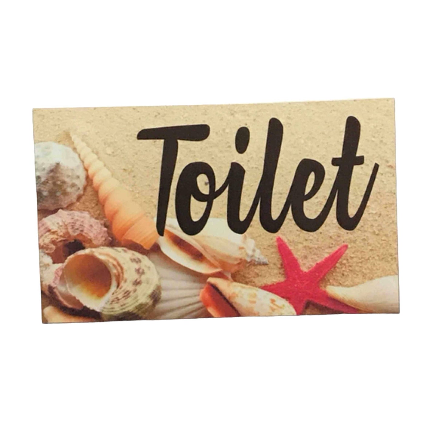 Beach Shells Starfish Toilet Laundry Bathroom Sign - The Renmy Store Homewares & Gifts 