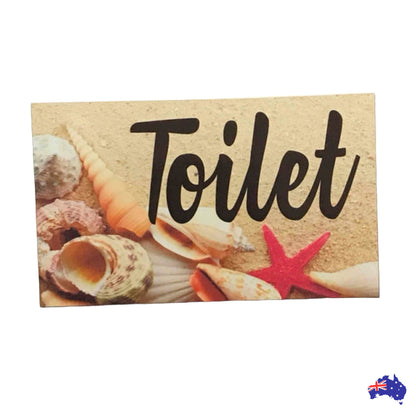 Beach Shells Starfish Toilet Laundry Bathroom Sign - The Renmy Store Homewares & Gifts 