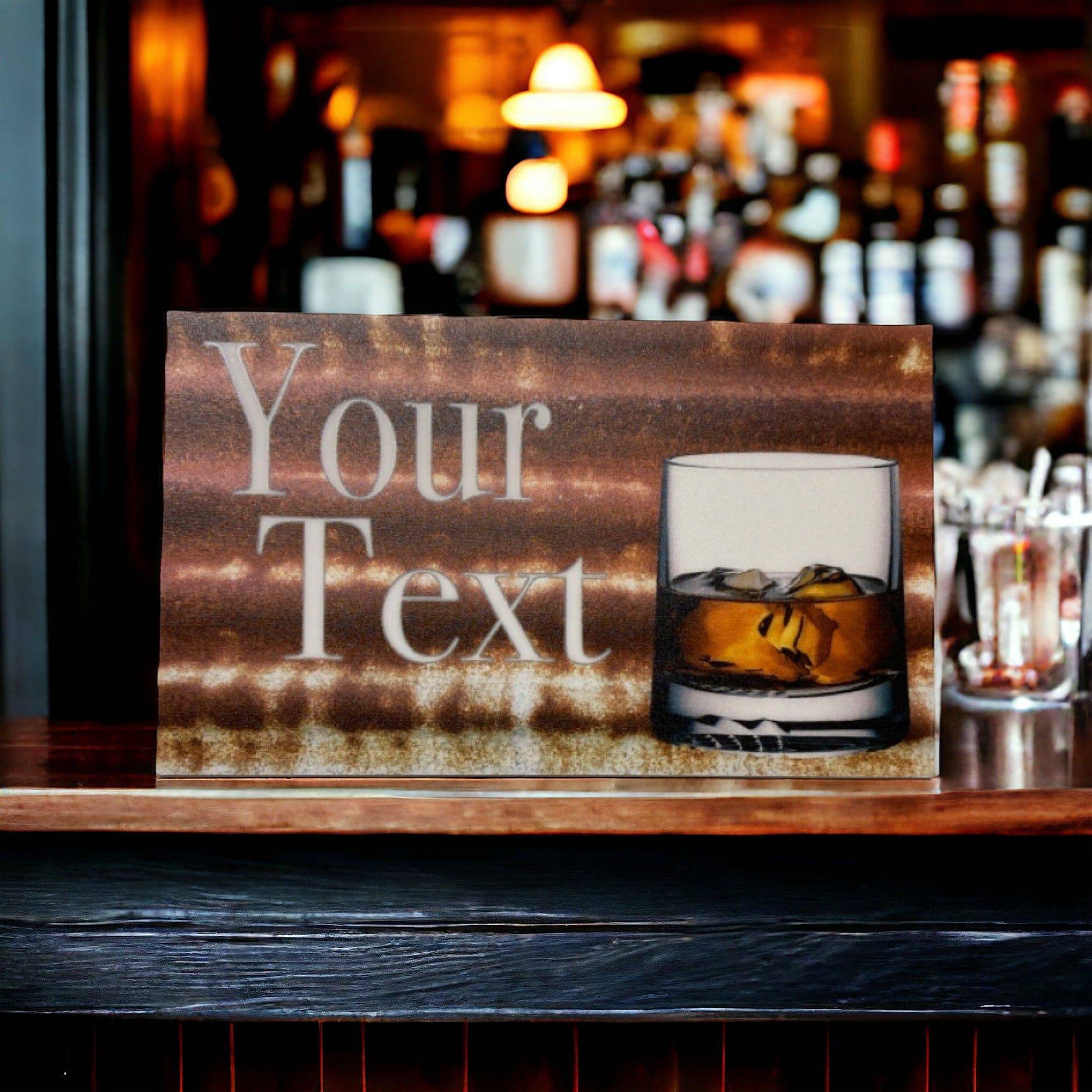 Scotch Bar Rustic Rust Custom Personalised Sign - The Renmy Store Homewares & Gifts 