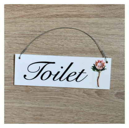 Protea Toilet Laundry Bathroom Door Sign - The Renmy Store Homewares & Gifts 