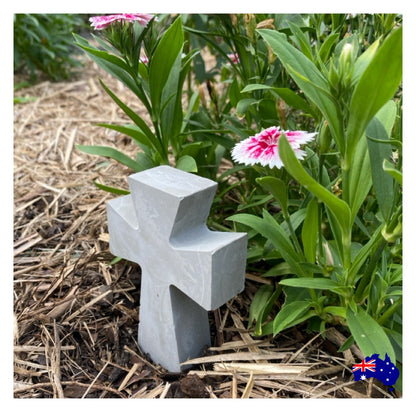 Cross Standing Aussie Handmade Concrete Decor