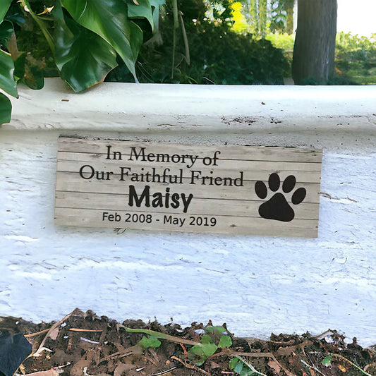 Custom Pet RIP Memorial Dog Cat Sign White Wash - The Renmy Store Homewares & Gifts 