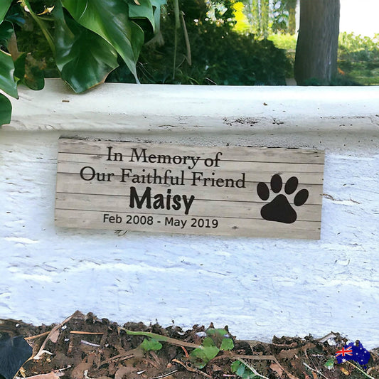 Custom Pet RIP Memorial Dog Cat Sign White Wash - The Renmy Store Homewares & Gifts 