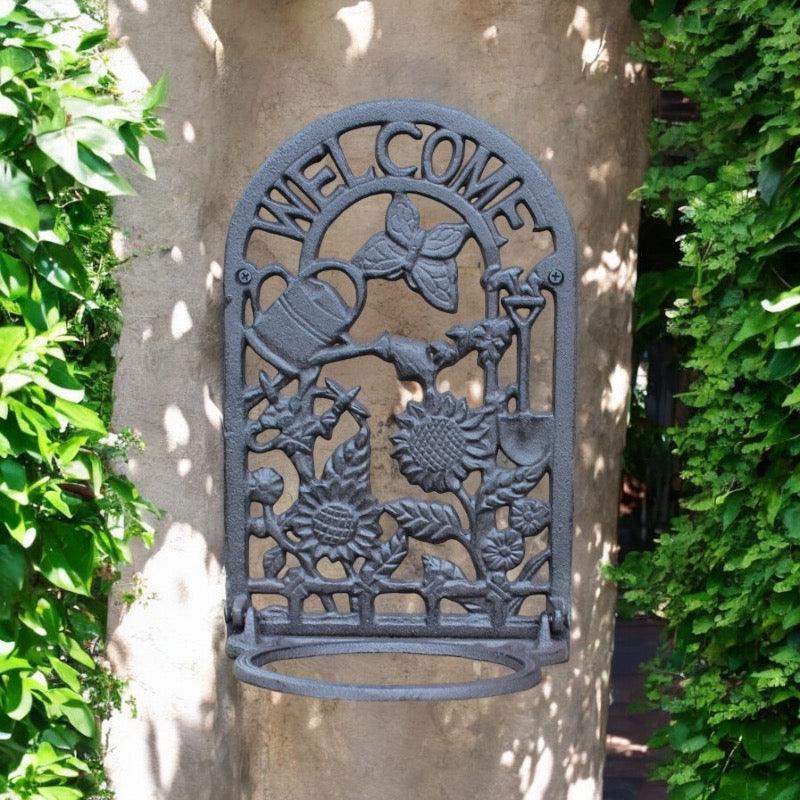 Planter Cast Iron Wall Hanging Welcome Decoration - The Renmy Store Homewares & Gifts 