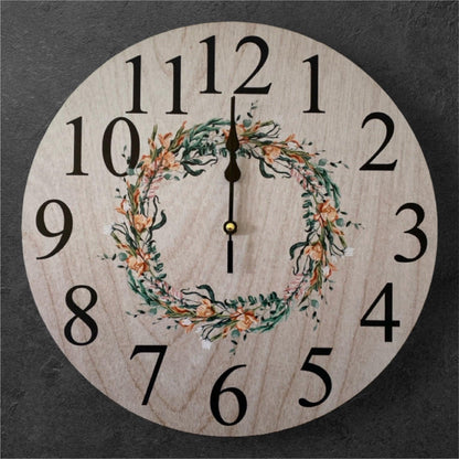 Clock Wall Country Floral Wreath Aussie Made - The Renmy Store Homewares & Gifts 