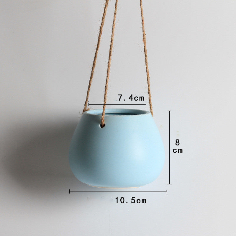 Hanging Planter Pot Black Pink Blue White