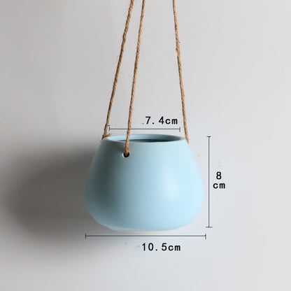 Hanging Planter Pot Black Pink Blue White