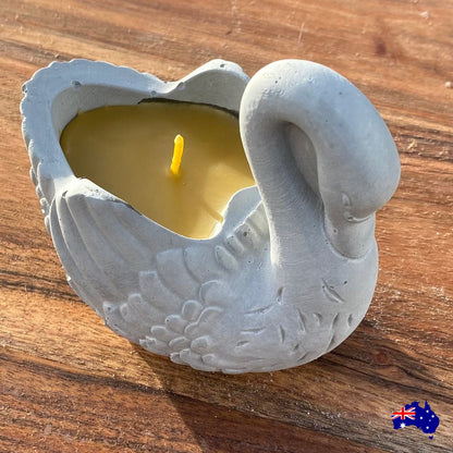 Pure Beeswax Swan Bird Candle Aussie Handmade