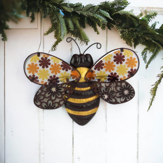 Bee 28cm Metal Garden Wall Art Décor - The Renmy Store Homewares & Gifts 