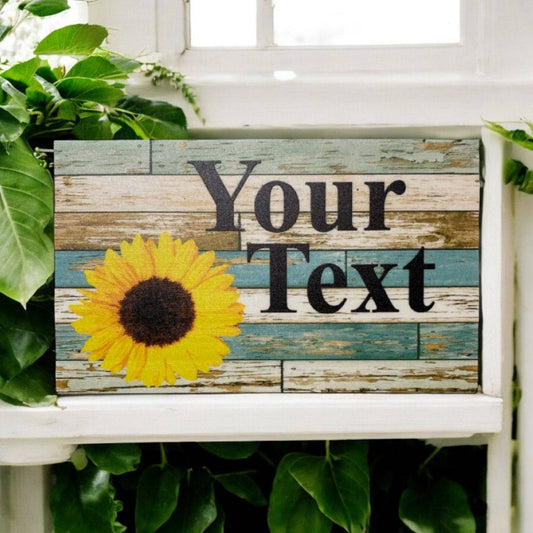 Sunflower Custom Personalised Blue Sign - The Renmy Store Homewares & Gifts 