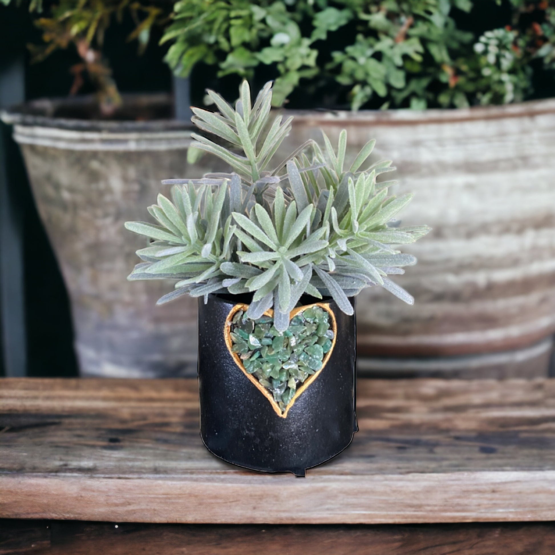 Heart Crystal Plant Pot Planter Garden Green - The Renmy Store Homewares & Gifts 