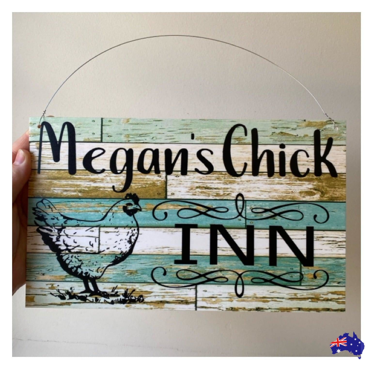 Chicken Chick Inn Custom Personalised Sign - The Renmy Store Homewares & Gifts 