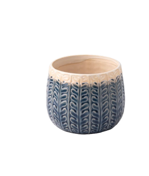 Planter Pot Garden Blue Glaze