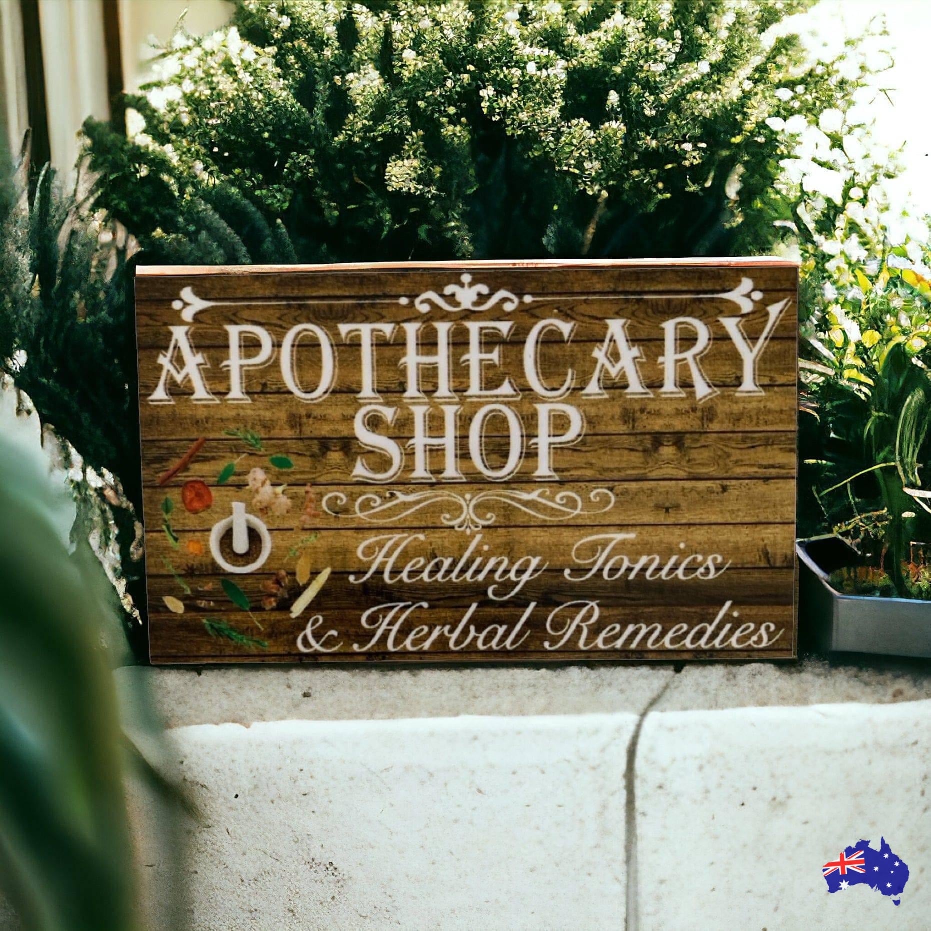 Apothecary Shop Tonics Herbal Remedies Sign - The Renmy Store Homewares & Gifts 