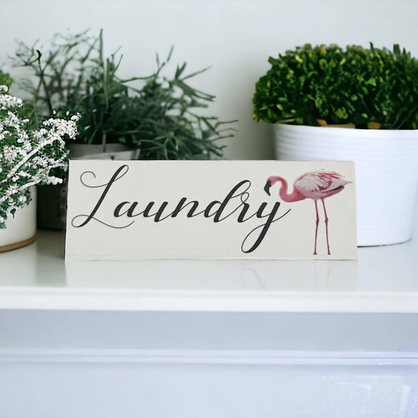 Pink Flamingo Toilet Laundry Bathroom Door Sign - The Renmy Store Homewares & Gifts 