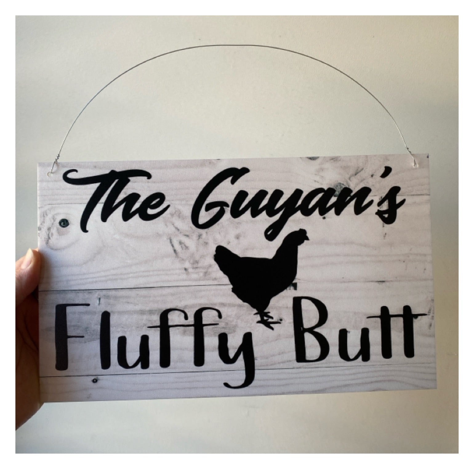 Fluffy Butt Hut Custom Personalised Chicken Sign - The Renmy Store Homewares & Gifts 