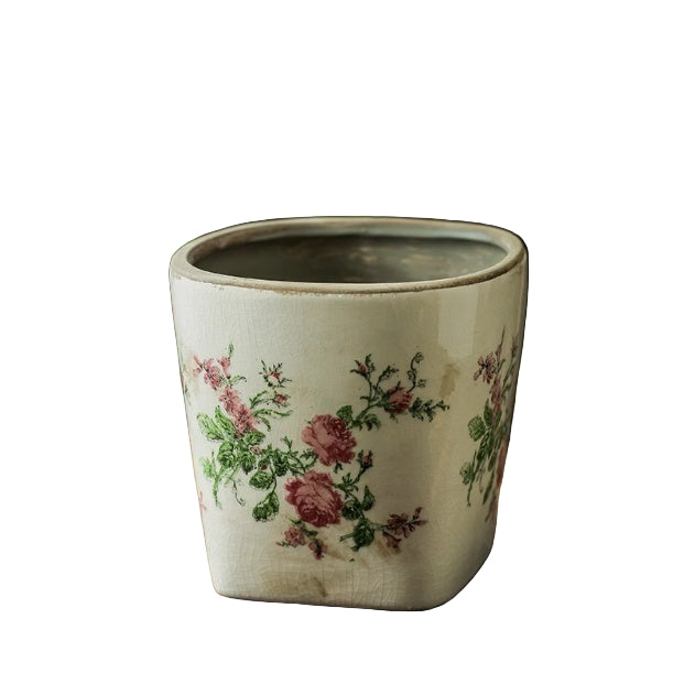 Planter Pot Garden Cottage Vintage Rose