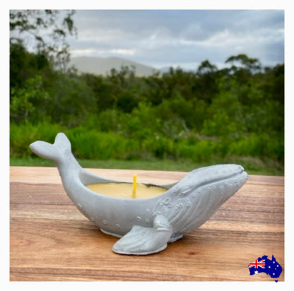 Pure Beeswax Whale Coastal Candle Aussie Handmade