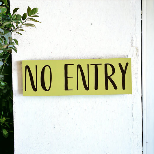 No Entry Yellow Sign - The Renmy Store Homewares & Gifts 