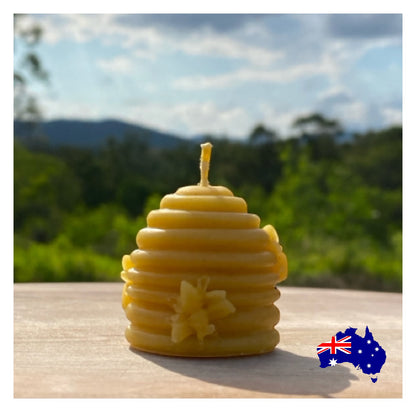 Pure Beeswax Candle Bee Hive Aussie Handmade