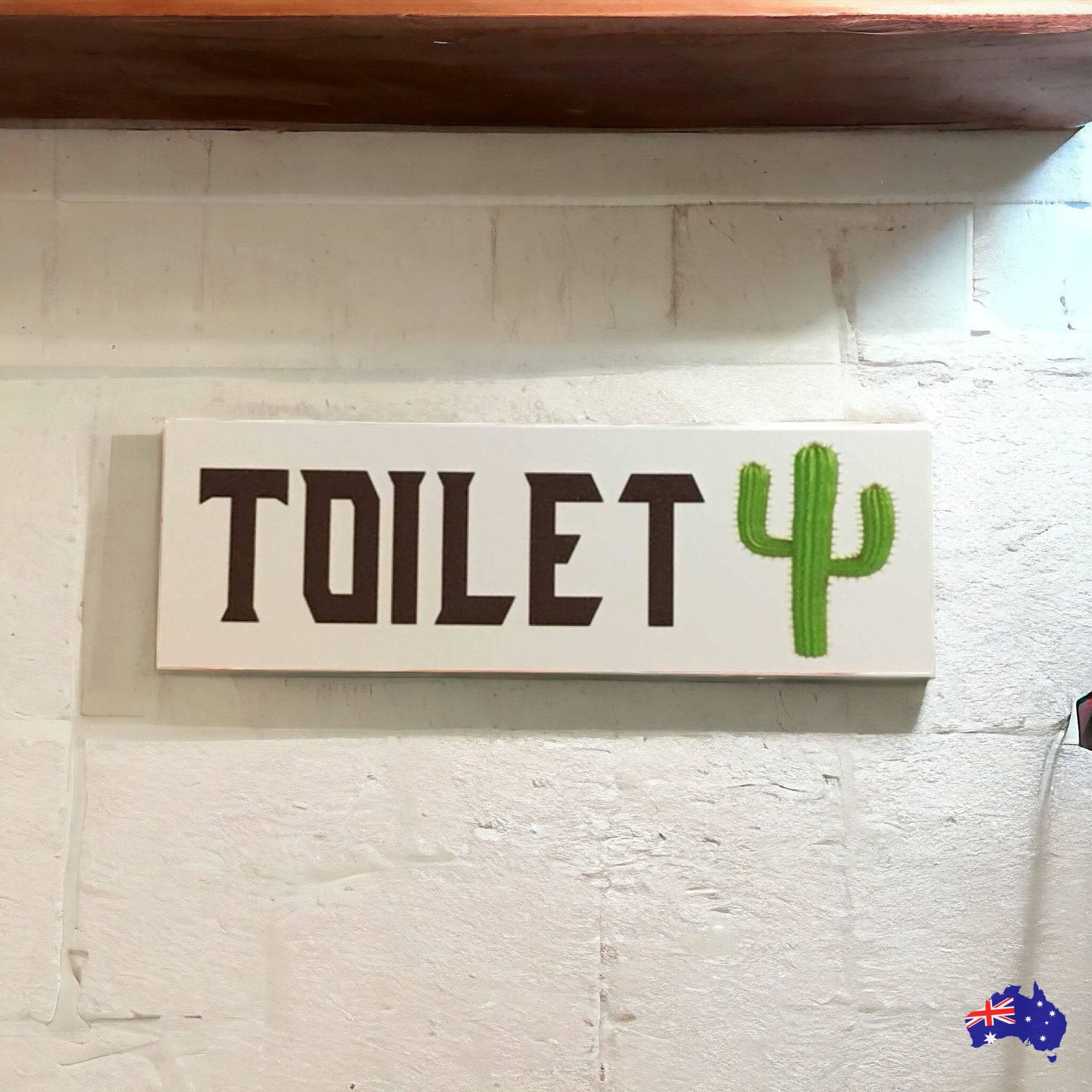 Cactus Toilet Laundry Bathroom Door Sign - The Renmy Store Homewares & Gifts 