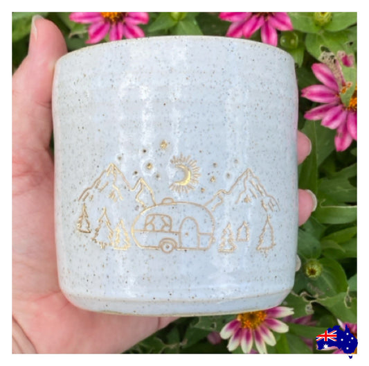 Mug Cup Camping Caravan Pottery Ceramic Aussie Made - The Renmy Store Homewares & Gifts 