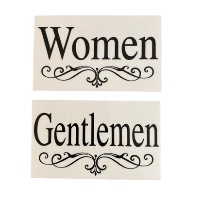 Toilet Door Women Gentlemen Vintage White Sign - The Renmy Store Homewares & Gifts 