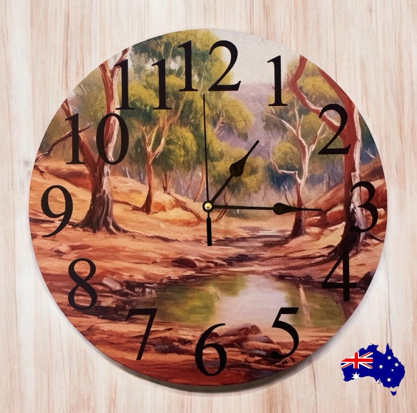 Clock Wall Bush Country Australia Aussie Made - The Renmy Store Homewares & Gifts 