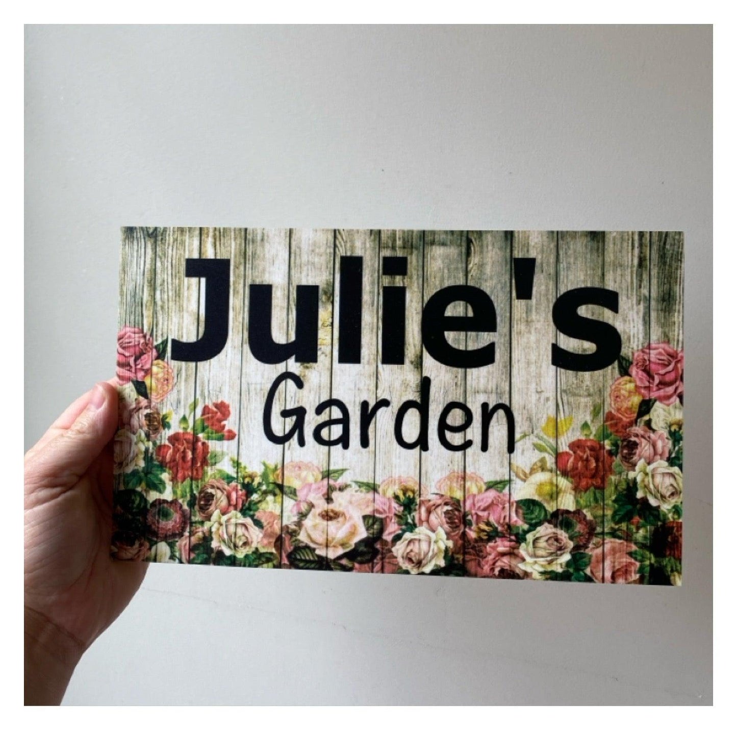 Floral Garden Rose Personalised Custom Sign