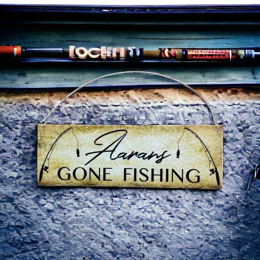 Gone Fishing Custom Personalised Sign - The Renmy Store Homewares & Gifts 