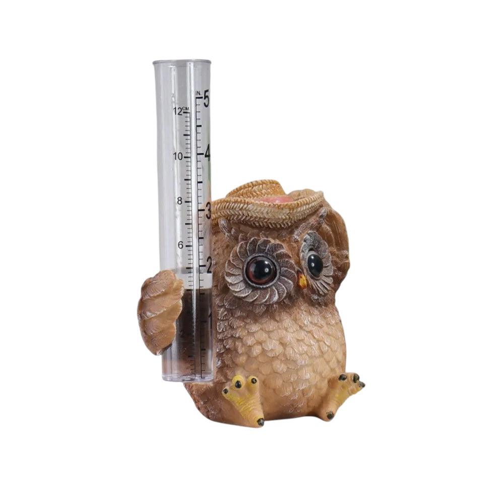 Rain Gauge Owl Ornament Garden