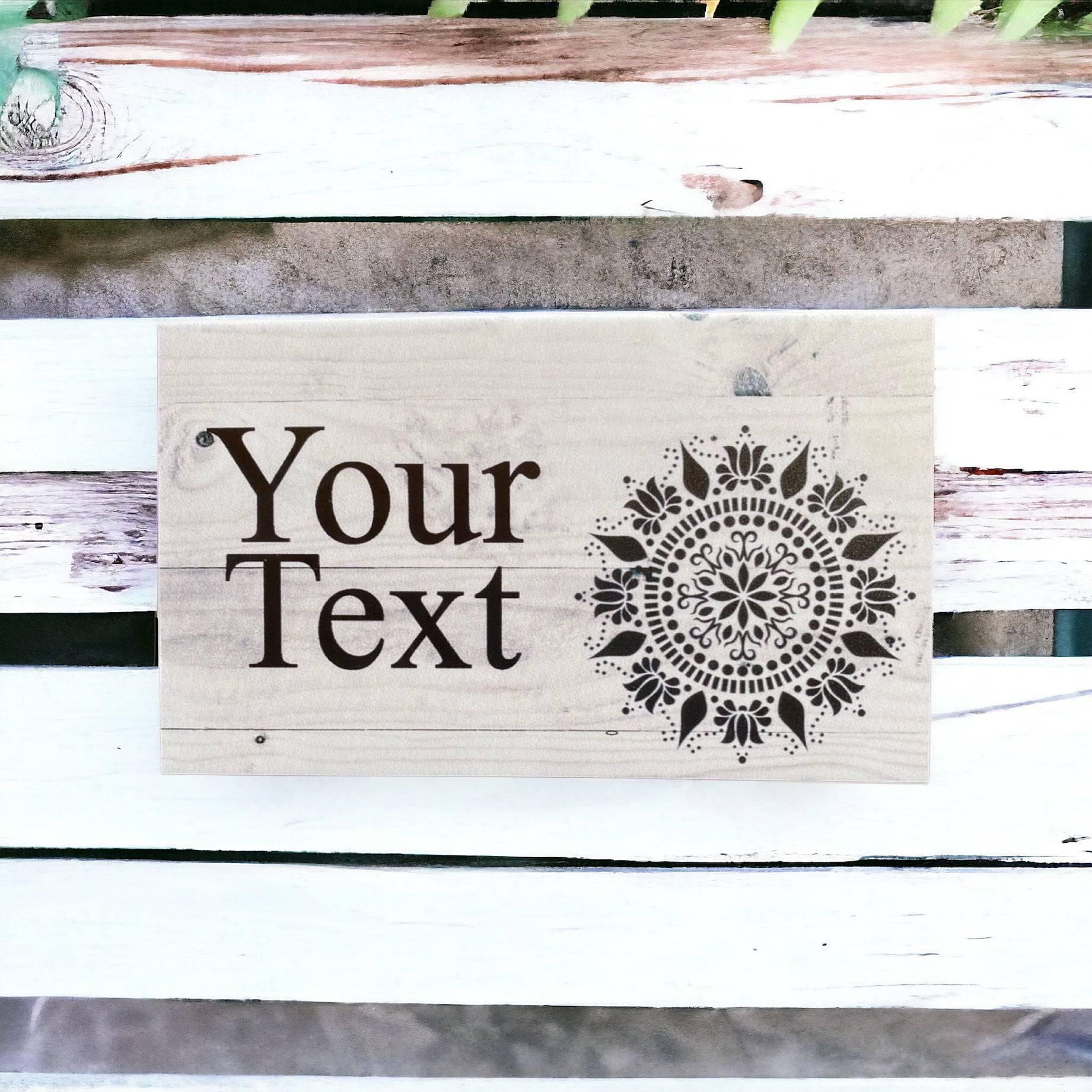 Mandala Grey Personalised Custom Sign - The Renmy Store Homewares & Gifts 