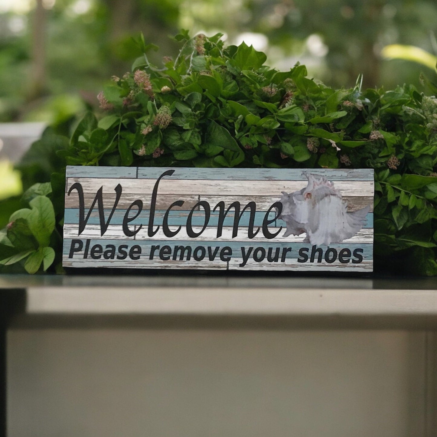 Please Remove Your Shoes Welcome Shell Sign - The Renmy Store Homewares & Gifts 