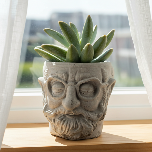 Planter Pot Gentleman Man Aussie Handmade Concrete