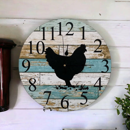 Clock Wall Farmhouse Chicken Aussie Made - The Renmy Store Homewares & Gifts 