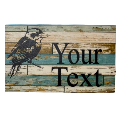 Kookaburra Bird Custom Personalised Blue Sign - The Renmy Store Homewares & Gifts 