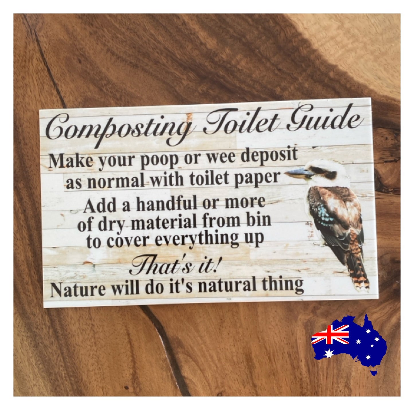 Composting Toilet Instructions Compost Kookaburra Sign