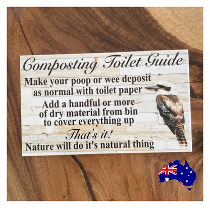 Composting Toilet Instructions Compost Kookaburra Sign