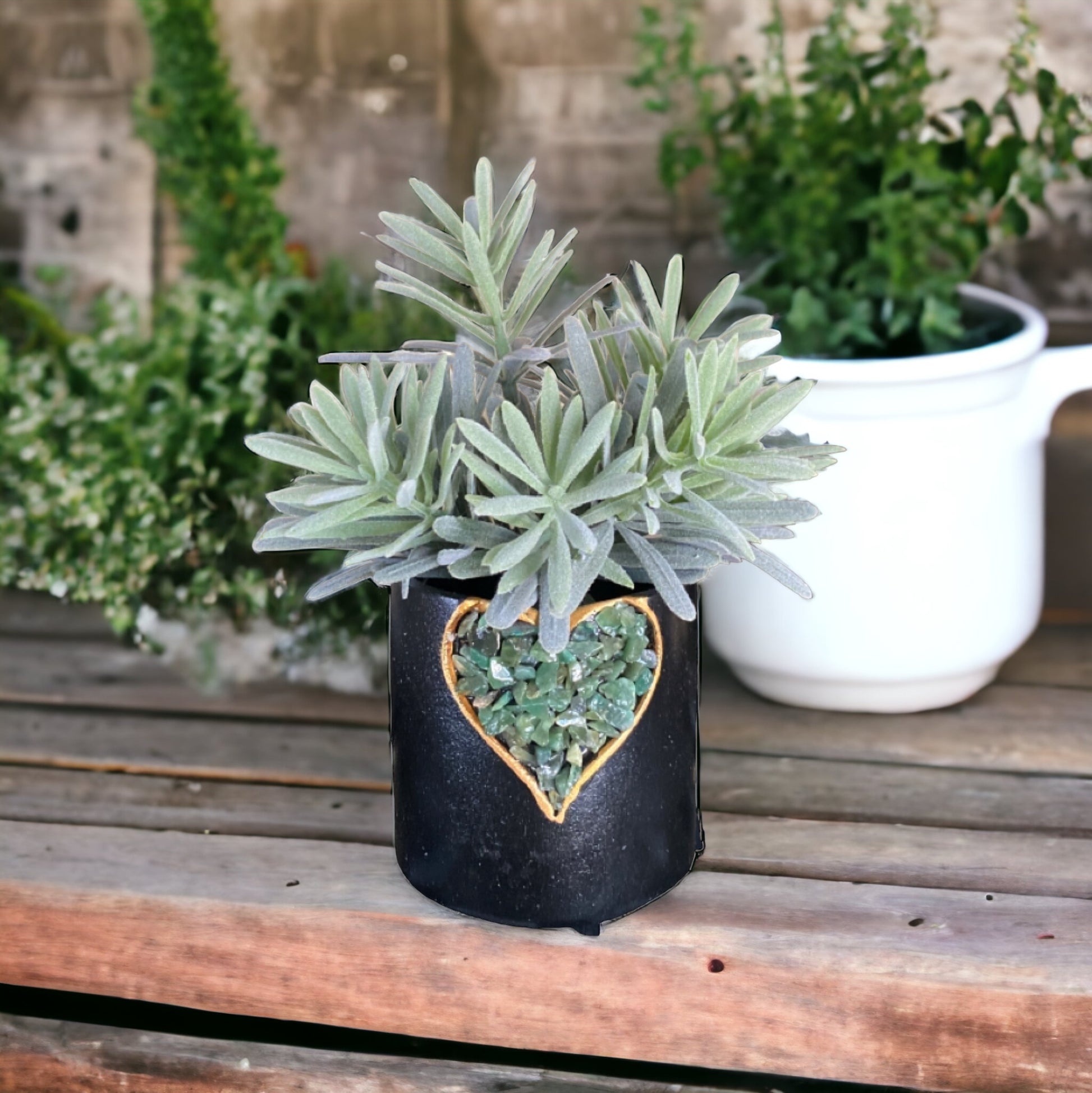 Heart Crystal Plant Pot Planter Garden Green - The Renmy Store Homewares & Gifts 