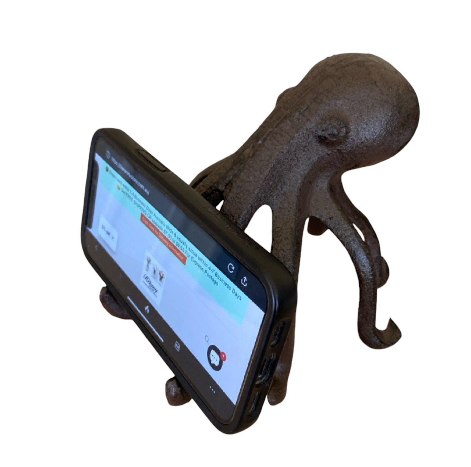 Phone Holder Cast Iron Octopus Ornament - The Renmy Store Homewares & Gifts 