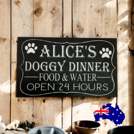 Doggy Dinner Personalised Custom Dog Sign