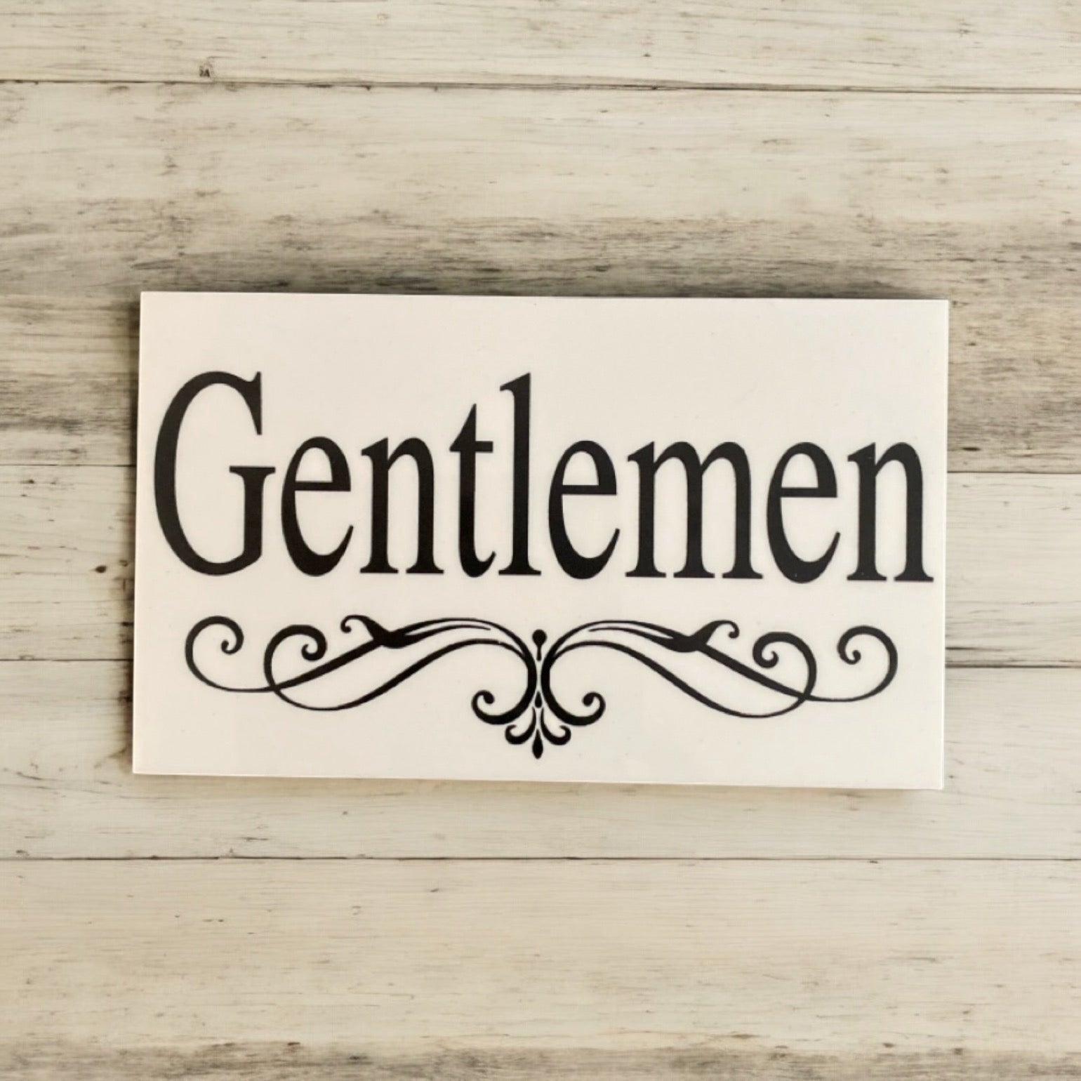 Toilet Door Women Gentlemen Vintage White Sign - The Renmy Store Homewares & Gifts 