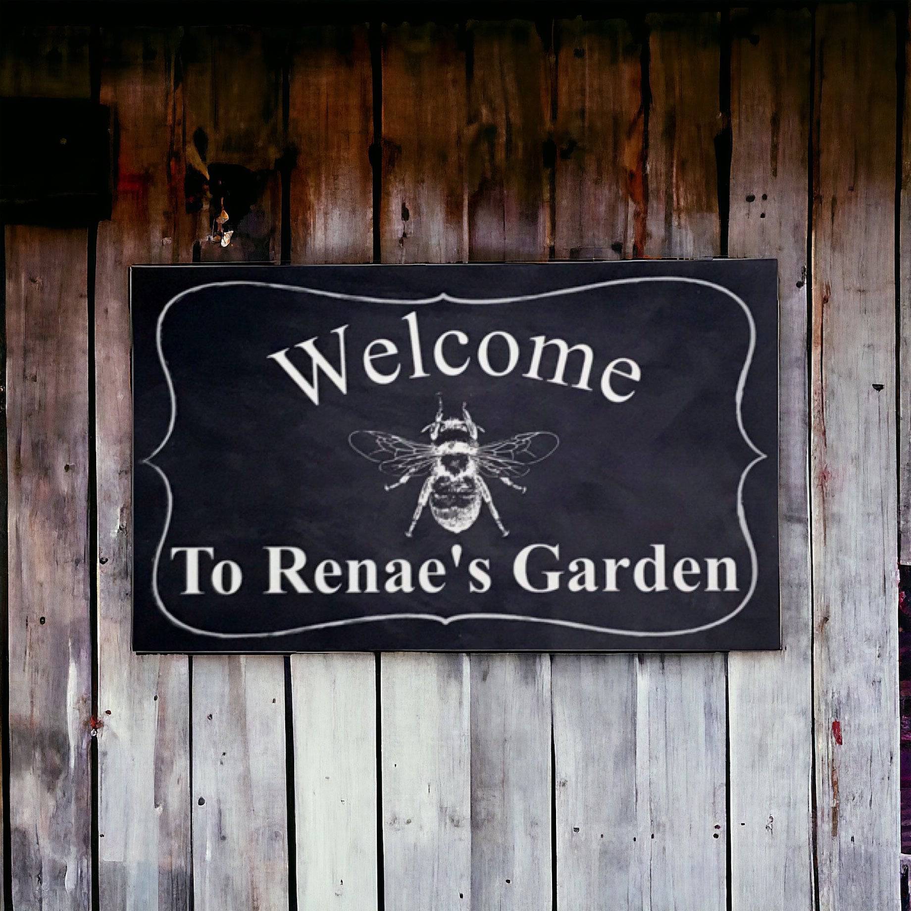 Welcome Personalised Custom Garden Bee Sign - The Renmy Store Homewares & Gifts 