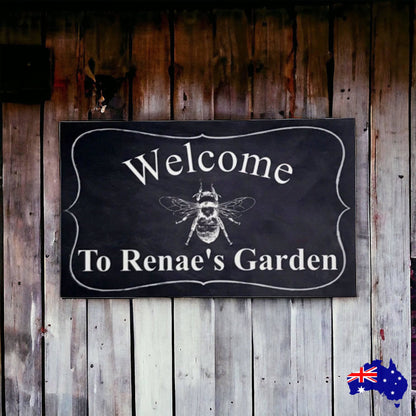 Welcome Personalised Custom Garden Bee Sign - The Renmy Store Homewares & Gifts 