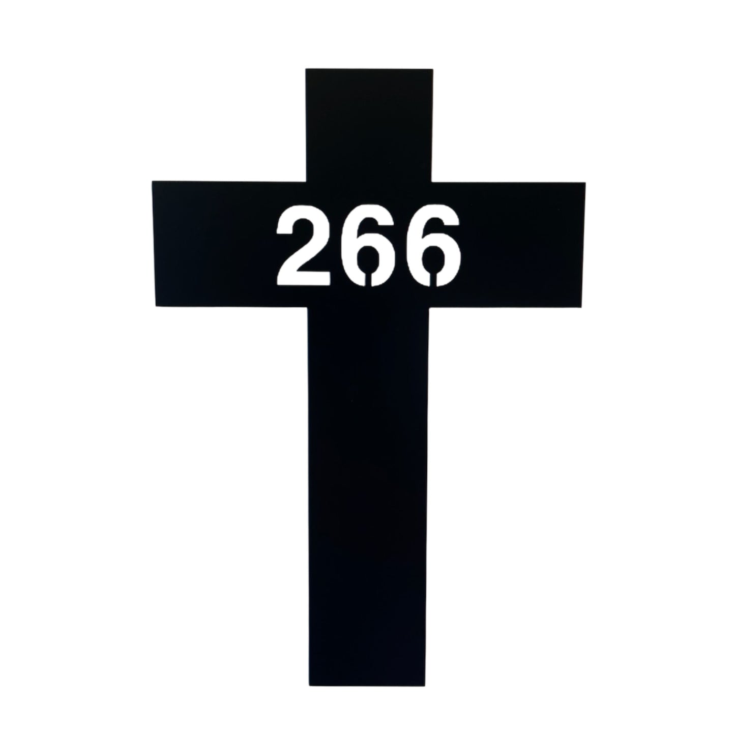 Cross House Number Sign Custom Coastal Metal - Aussie Made