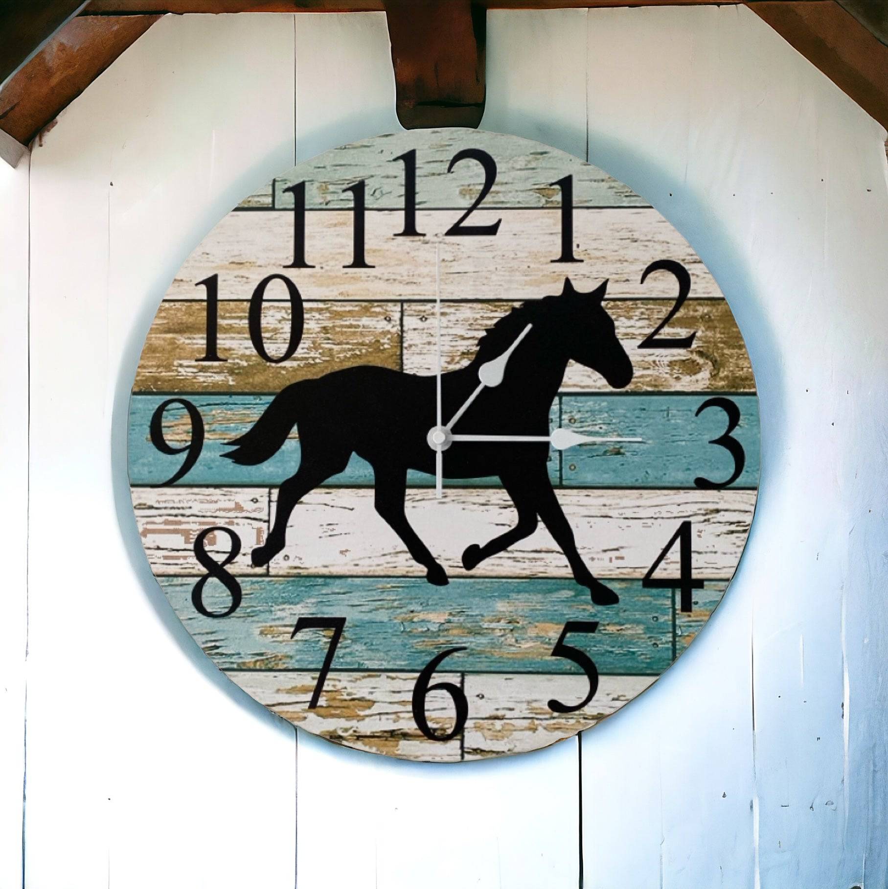 Clock Wall Horse Farmhouse Aussie Made - The Renmy Store Homewares & Gifts 