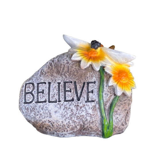 Garden Stone Rock Gardeners Believe Ornament - The Renmy Store Homewares & Gifts 