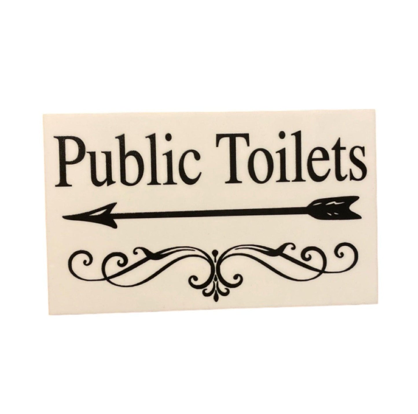 Public Toilets Restroom Wall Door Right Left Arrow Sign - The Renmy Store Homewares & Gifts 