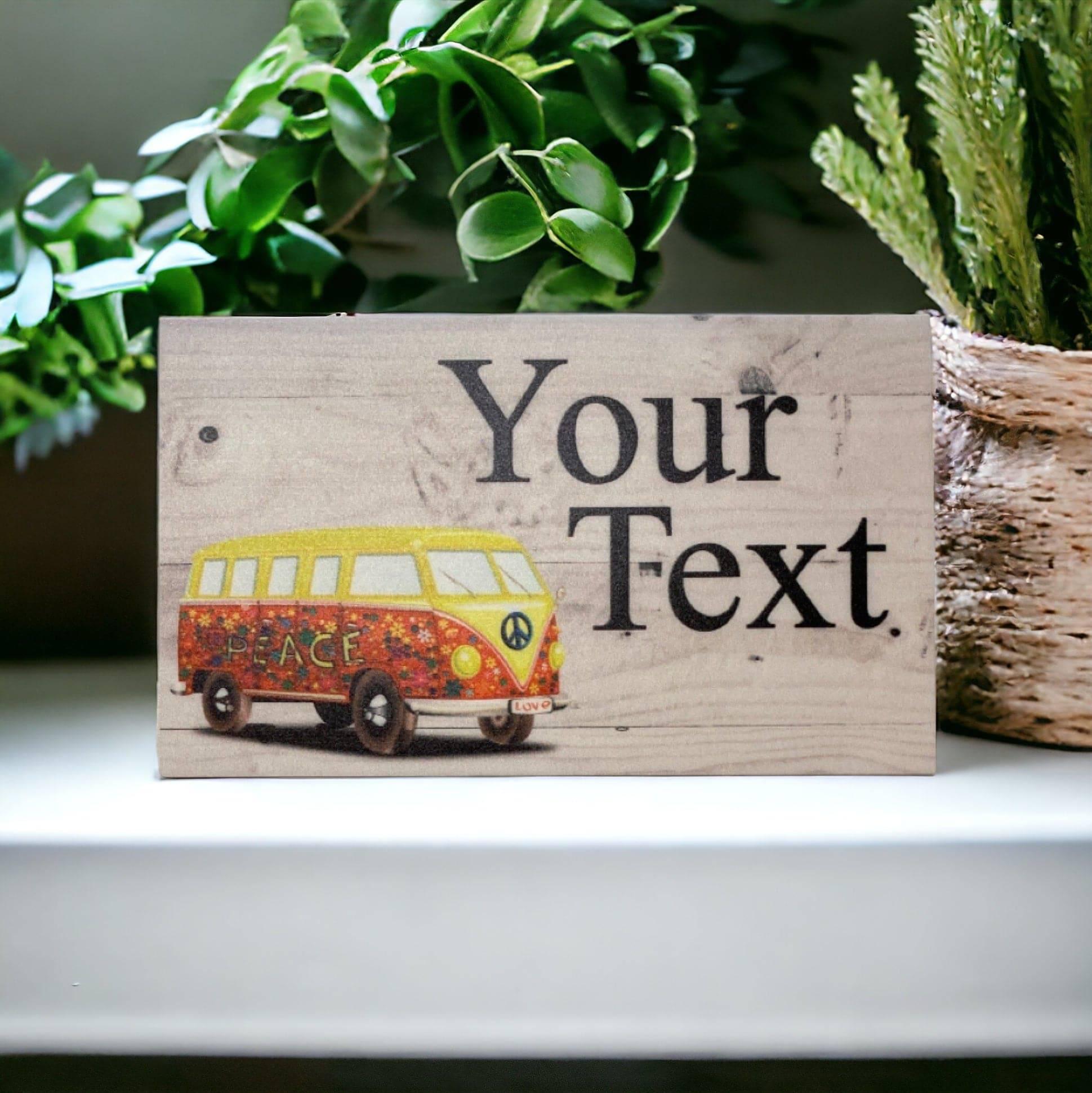 Kombi Yellow Peace Custom Personalised Sign - The Renmy Store Homewares & Gifts 